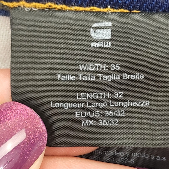 G Star Raw Jeans Mens 35x32 Blue 3301 Tapered Button Fly Denim Pants Washed Out - Picture 3 of 10